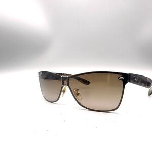 Ray-Ban Brown Gradient Tortoiseshell Shield Sunglasses